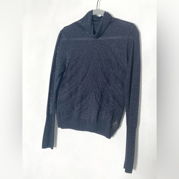 Angel of the North x Anthropologie sheer Sweater in Dark Blue. Size Medium - Picture 4 of 10